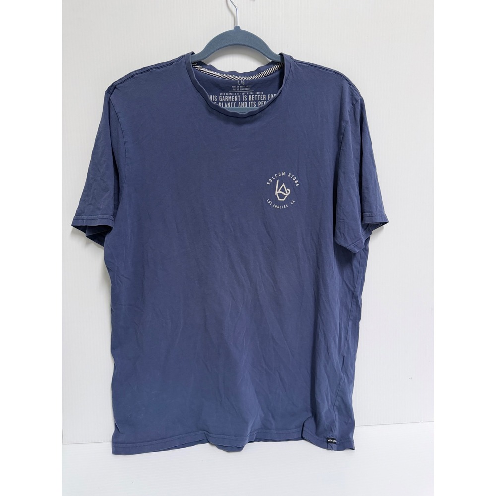 Volcom Stone Los Angeles Graphic T-Shirt Mens Large Blue Organic Cotton Tee
